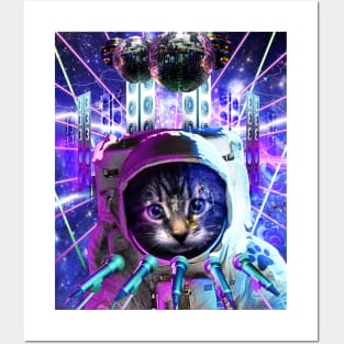 Rave Astronaut Cat Posters and Art